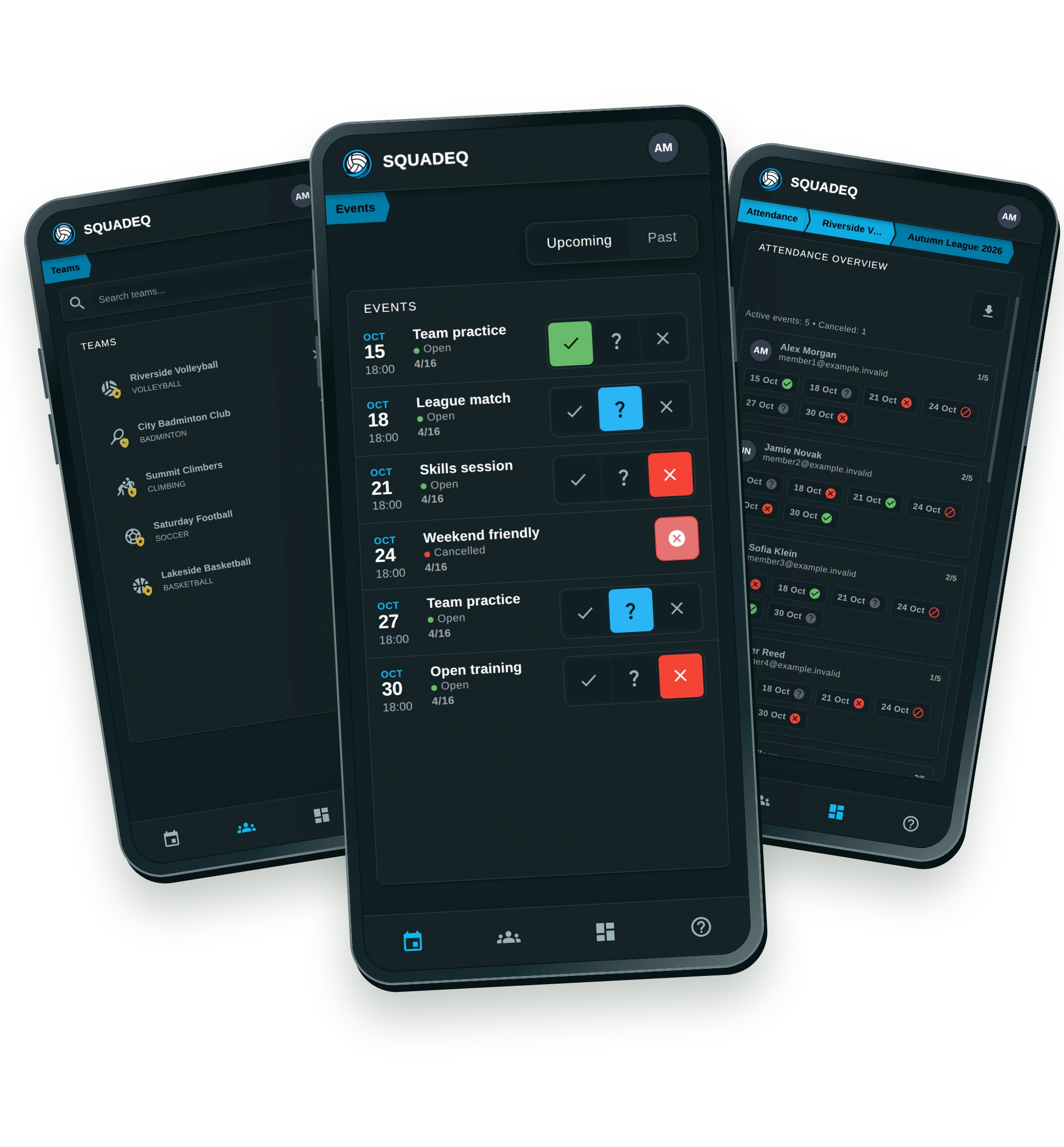 Layered Squadeq interface preview
